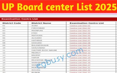 Up Board Center List 2025: यूपीबोर्ड के 10वीं-12वीं बोर्ड के सेंटर की सूची घोषित!  विद्यार्थी इस दिन देख सकते हैं अपना निर्धारित केन्द्र